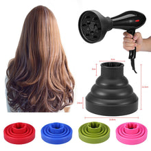 Load image into Gallery viewer, Portable Universal Travel Folding Silicone Hair Dryer Blower Hood Diffuser Hairdresser Tool Telescopic Dryer Hood Hair Drying
